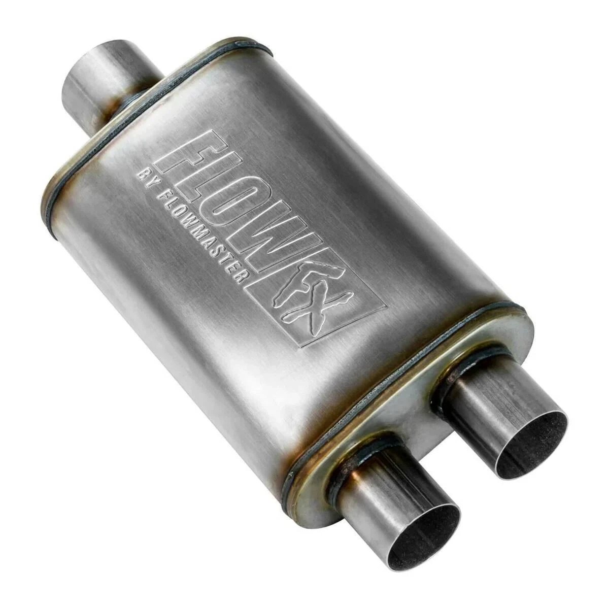Muffler Flow FX 3_ Center In_2.5_ Dual Out SS Moderate Flowmaster